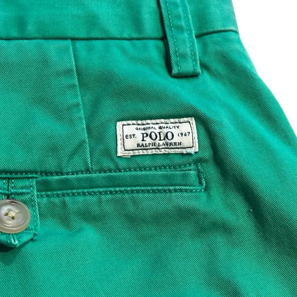 Polo Ralph Lauren Chino Stretch Classic Fit Shorts Size 31 Kelly Green 8" Inseam - Picture 3 of 6